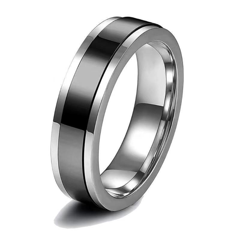 4 Stück Modische Eheringe Edelstahl Fidget Spinner Ringe Romantischer Knöchelring Geschenk für Männer Frauen