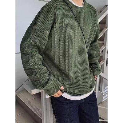 Maglione Trendy da Uomo a Blocchi di Colore a Righe con Girocollo - Maglieria Casual Autunno/Inverno 2023