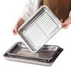 Removable BBQ Tray with Cooling Rack Oven Rack Stainless Steel Baking Pan  for Cooking Roasting