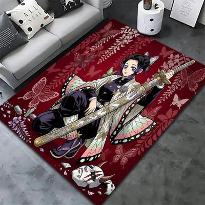 Alfombra Kimetsu No Yaiba Demon Slayer para Sala de Estar Dormitorio Hogar Decoración de Sofá Alfombra Antideslizante para Jugar Niños