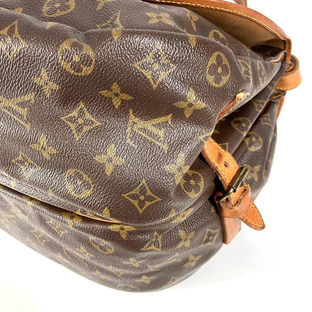 Louis Vuitton M42254 Monogram Saumur 35 Crossbody Flap Bag Shoulder Bag Brown