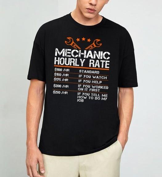 Funny Mechanic Hourly Rate Auto Car Mechanic Labor Rates T-Shirt S-3XL S разноцветный
