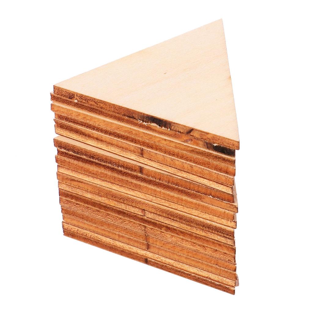15Pcs Wooden Triangle Slices DIY Craft Supplies Unfinished Blank Double Side Smooth Surface for Home Ornament Birthday Party