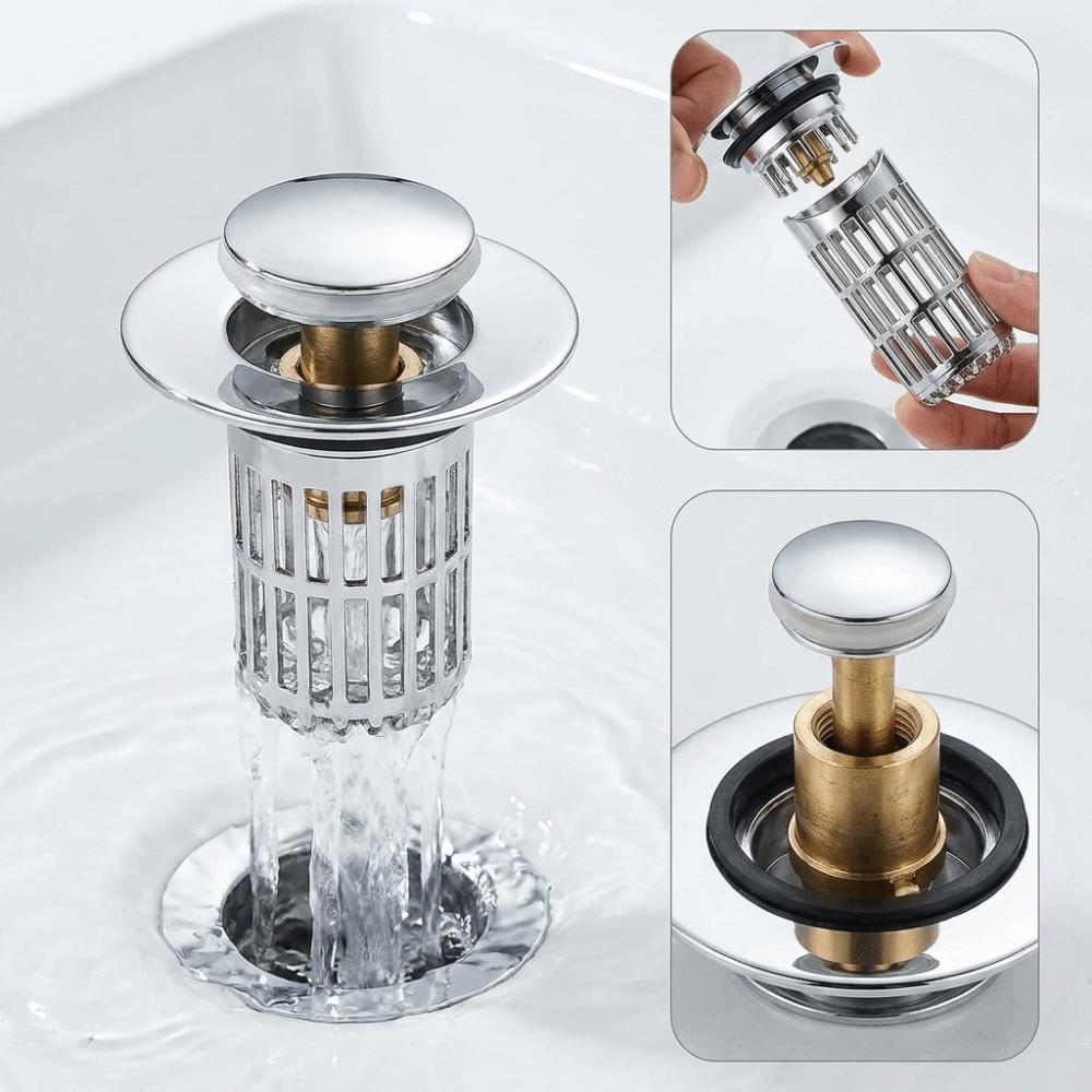 Leak Proof Push Pop-Up Stopper Anti-Corrosion Material Sink Plug Replacement Bathtub