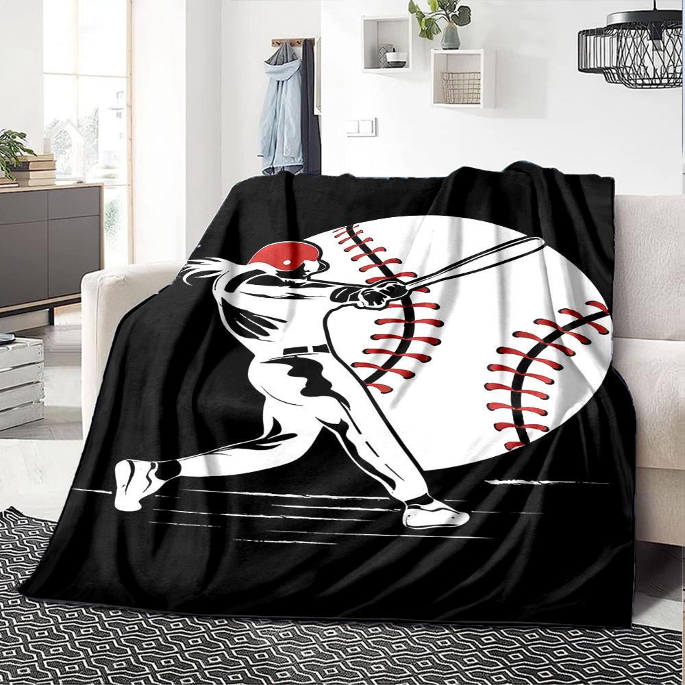 Baseball Theme Printed Blanket - Perfect for Couch, Bed, Travel & Outdoor Use | Machine Washable, Cozy & Durable.