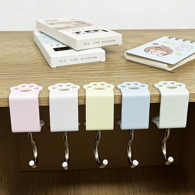 Cat Claw Hook Adjustable Desk Edge Hook Bag Hook Table Side Hanging Storage Rack Headset Desk Hanger School Home Universal Hook