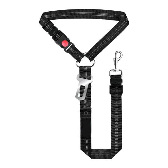 

Съемный ремень безопасности для собак, поводок для автомобильного сиденья для собак, регулируемый, светоотражающий чёрный