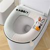 New Autumn and Winter Home Cartoon Toilet Cover Plus Velvet Toilet Seat Cover Thickened Zipper Cartoon Toilet Mat To Protect Pre