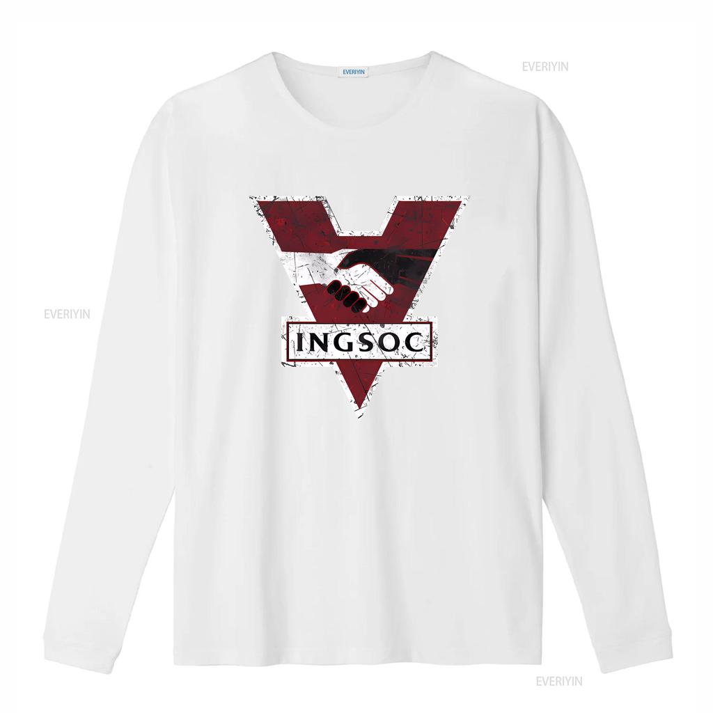 1984 George Orwell INGSOC T shirt vintage Washed designer clothes Soft streetwear Top For Everyday Wear graphic Versatile homme
