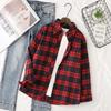 Autumn Women's Red Black Plaid Shirt Lady Fit Long Sleeve Cotton Casual Shirts & Tops Ladies Multicolor Checkered Clothes