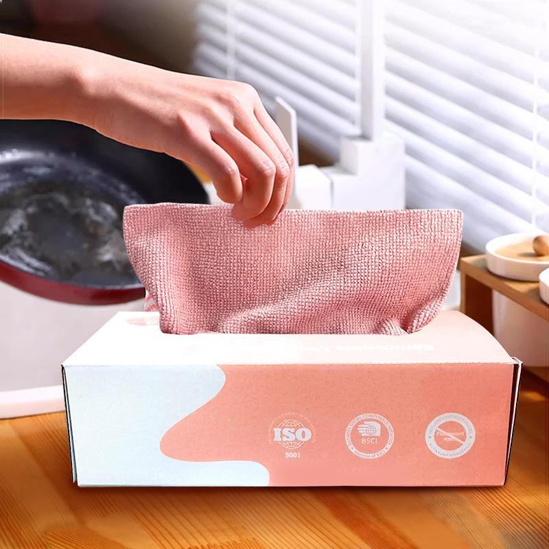 Removable Disposable Lazy Rag Microfiber Kitchen Dishwashing Cloth Cleaning Cloth Thickened Decontamination Cleaning Cloth
