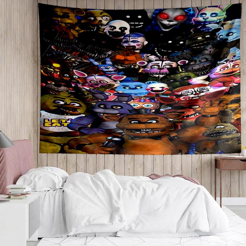 1PC Five Nights At bears Horror K-pop music group Tapestry Accessories for Bedroom,Livingroom, dormitory Room Wall Decor Fan Birthday Gifts