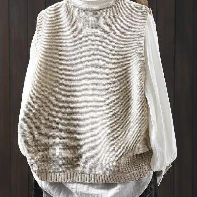 Winter V-Ausschnitt Weste Damen Locker Geschnitten Layering Strickjacke Herbst Warm Mode Übergroß Ärmellos