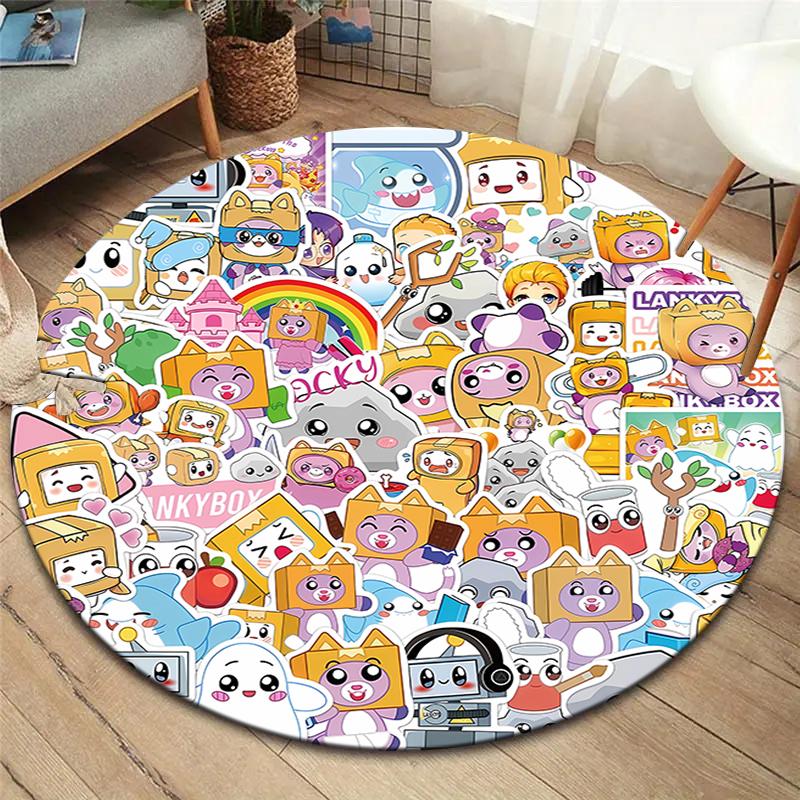 

Lankybox Round Area Rug,Carpet Rug for Living Room Bedroom Sofa Playroom Decor,Non-slip Floor Mat 80cmx80cm