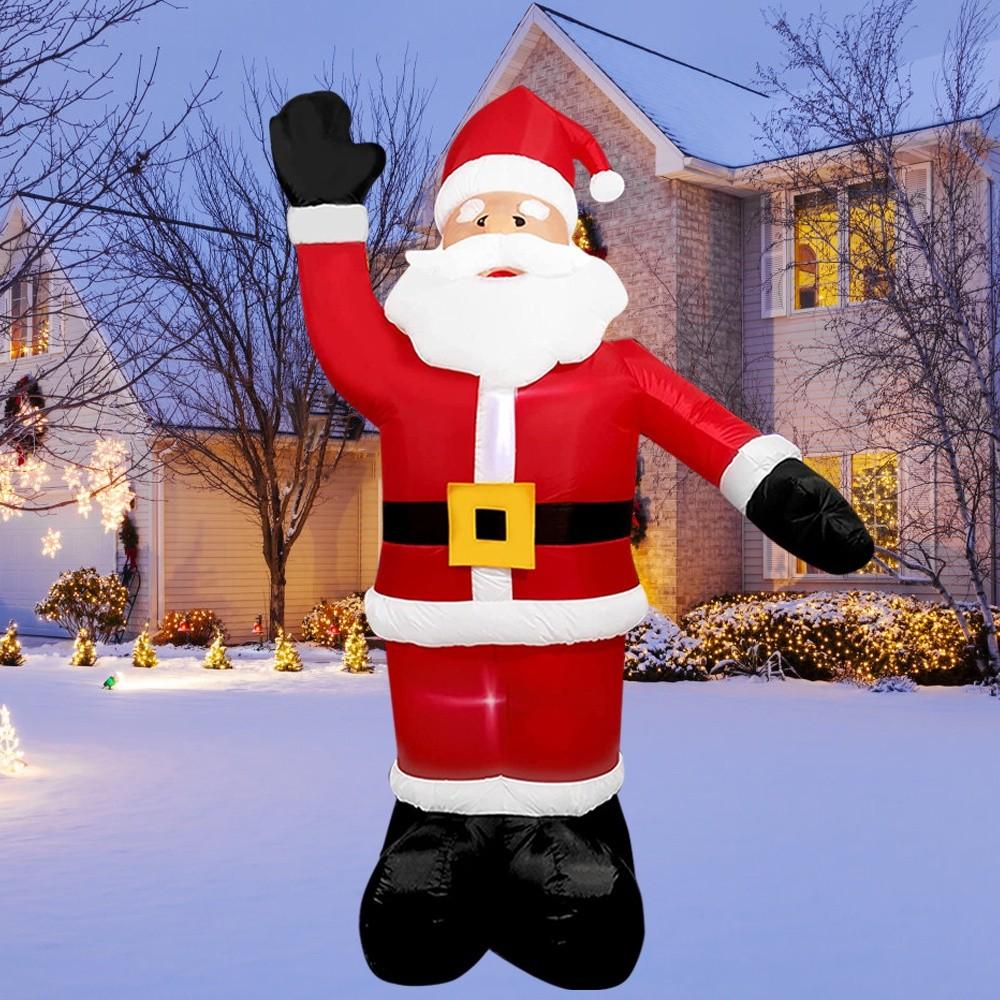 8 FT Christmas Inflatable Santa Claus Yard Decoration Lighted Blow Up Christmas Garden Lawn Decor Supplies