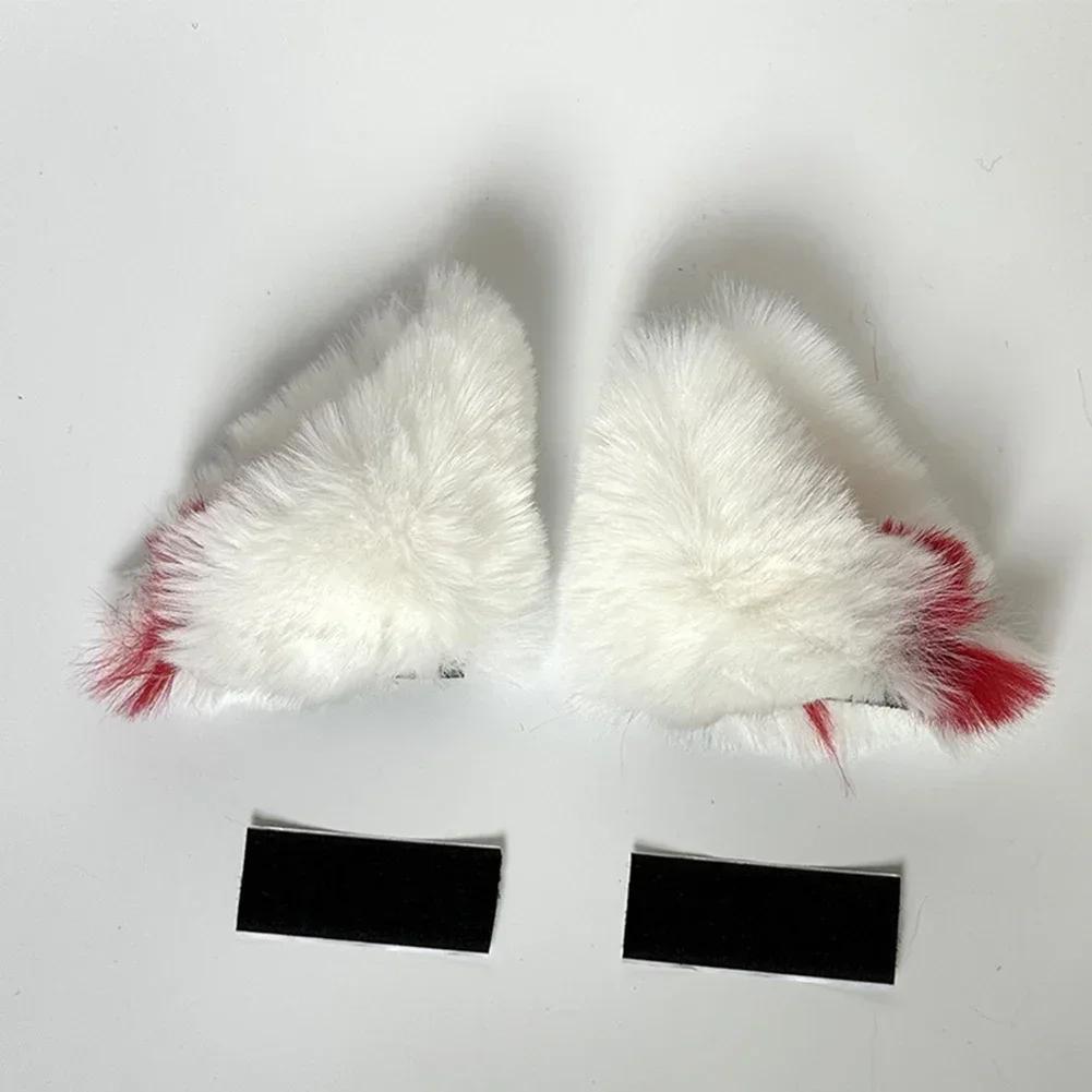 2 Stück Auto Motorrad Helm Dekoration Elektrofahrrad Weiche kleine Plüsch Katzenohren für Motocross Full Face Off Road Helm Aufkleber