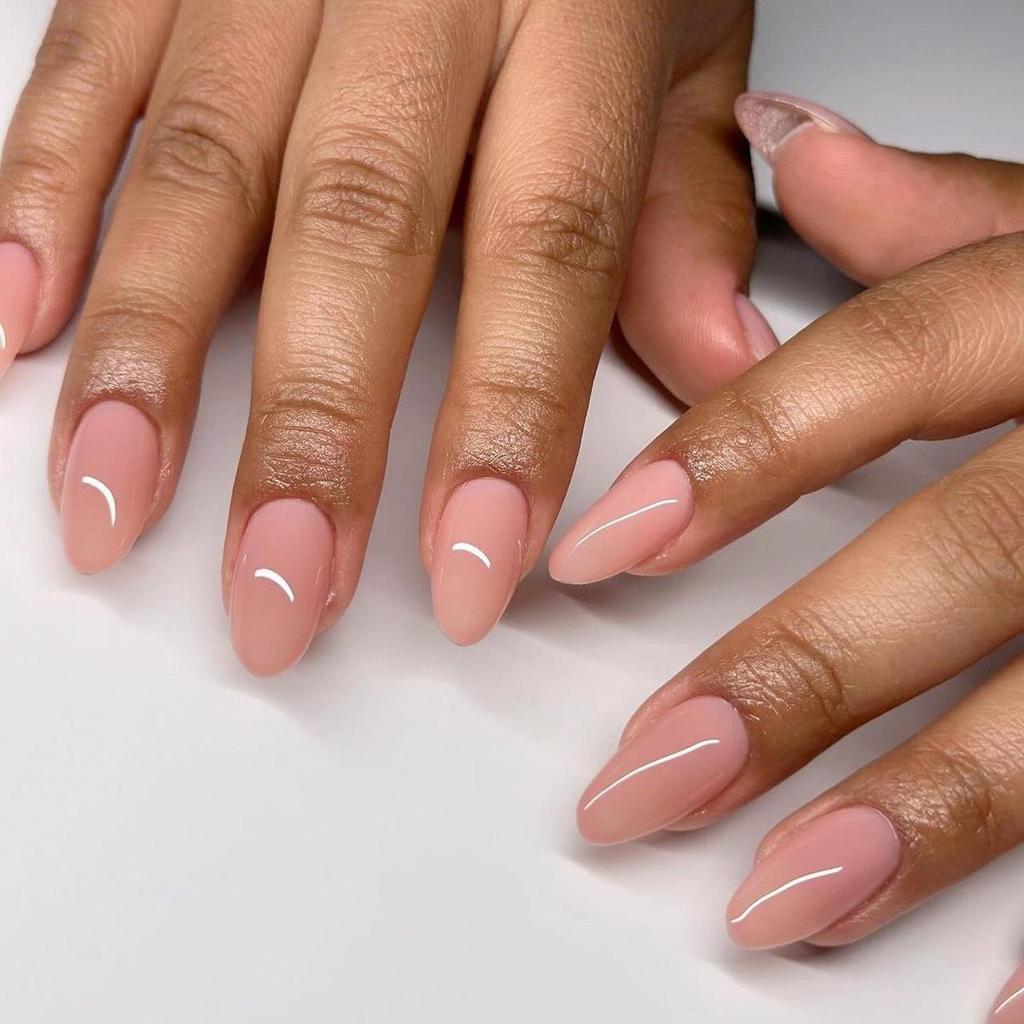 Solid Color Short Round Nail Tips - Set of 24 Simple False Fingernails