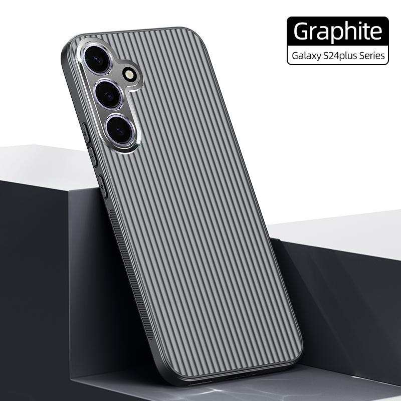 

Для Samsung S24 S23 Ultra Plus противоударный гибридный ПК из ТПУ с ощущением кожи гофрированный жесткий чехол для телефона Samsung S24 чёрный