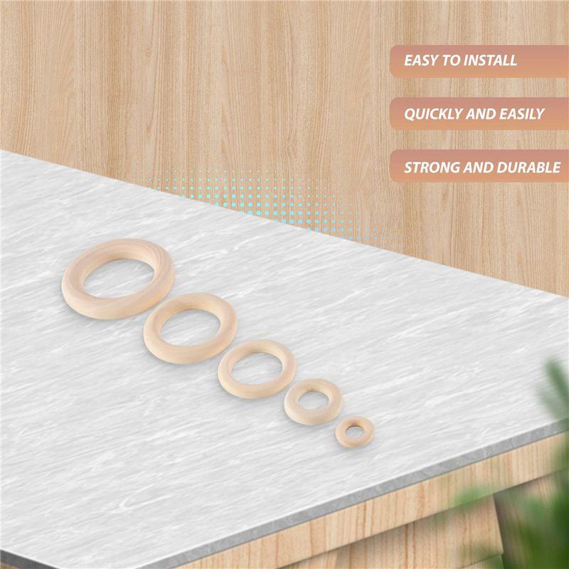 M-Modern-120Pcs Natural Wood Rings Set, Unfinished Macrame Wooden Ring, Wood Circles For DIY Craft, Ring Pendant Jewelry Making