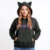 Ladies Fashion Casual Long Sleeve Printed Round Neck Hoodie Pullover Top With  Pockets