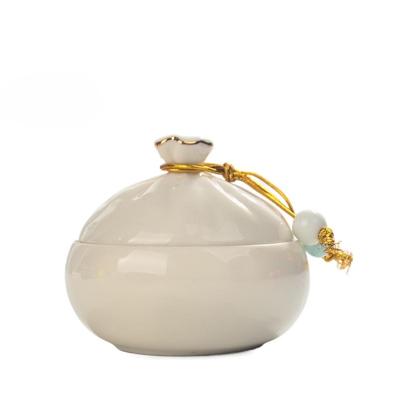 Creative Mini Ceramic Storage Jar Portable Travel Tea Can Crafts Household Food Candy Storage Jar Home Decoration Furnishings