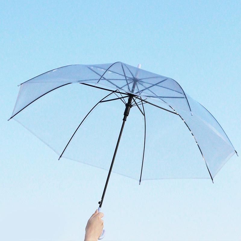Extra Large Transparent Wind-Resistant Folding Umbrella with Long Handle - Korean Style for Two