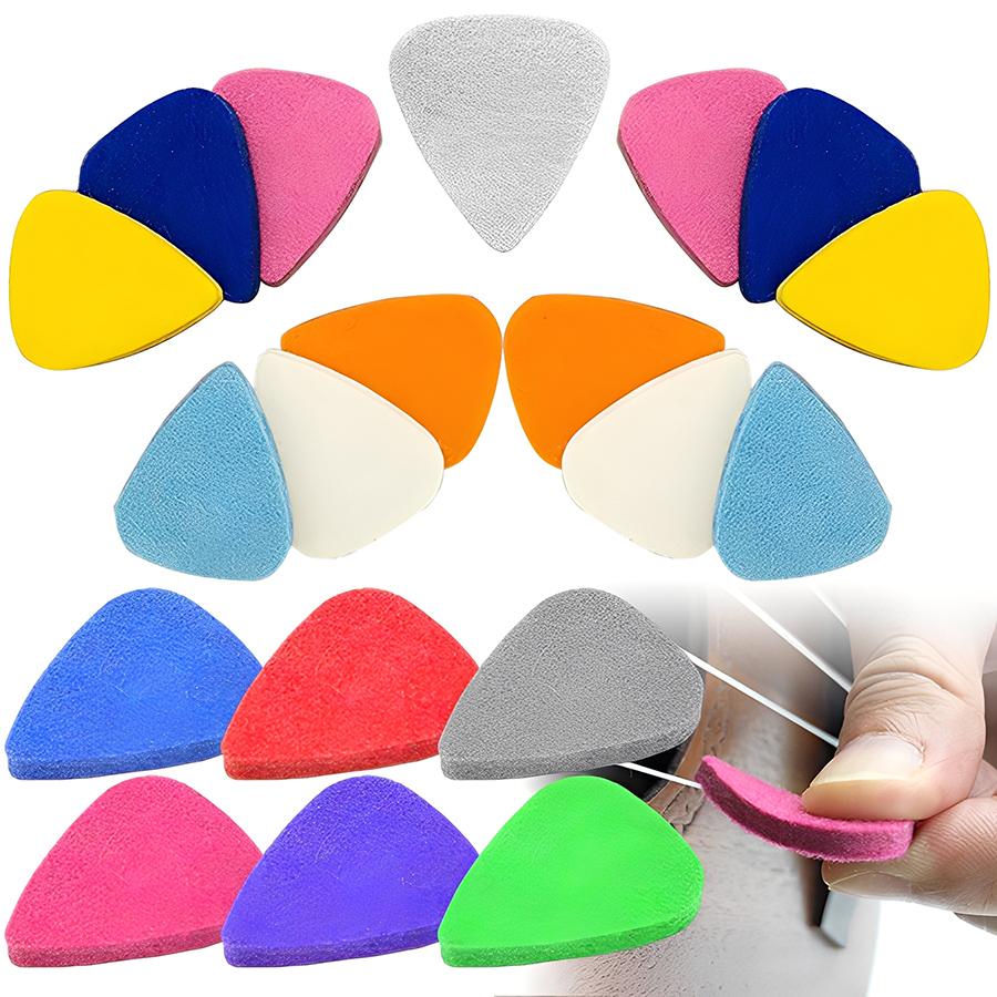 5pcs 3cm Color Felt Picks Durable Heart Shaped Picks for Guitar Ukulele Bass Musical String Instrument Performance Accessories