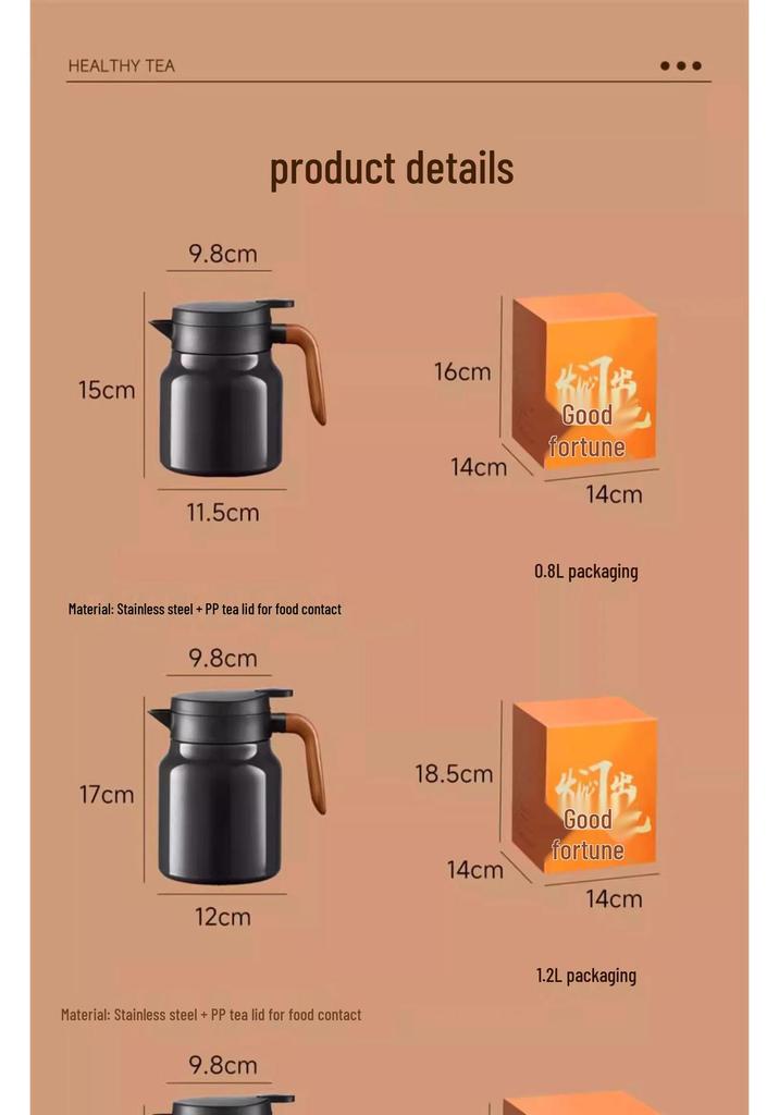 High-Capacity Thermos Flask with Tea Infuser – Long-Lasting Thermal Insulation, Food-Grade, Ideal for Home Use
