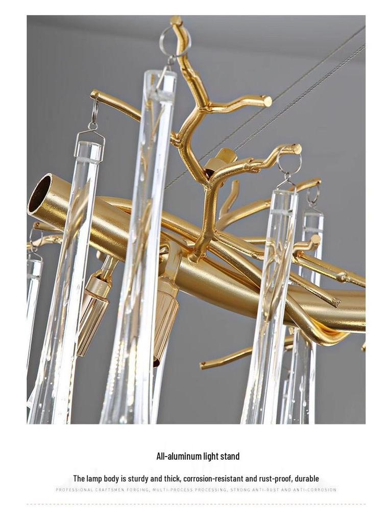 Postmodern Light Luxury Glass Branch Chandelier for Living Room, Bedroom, or Restaurant