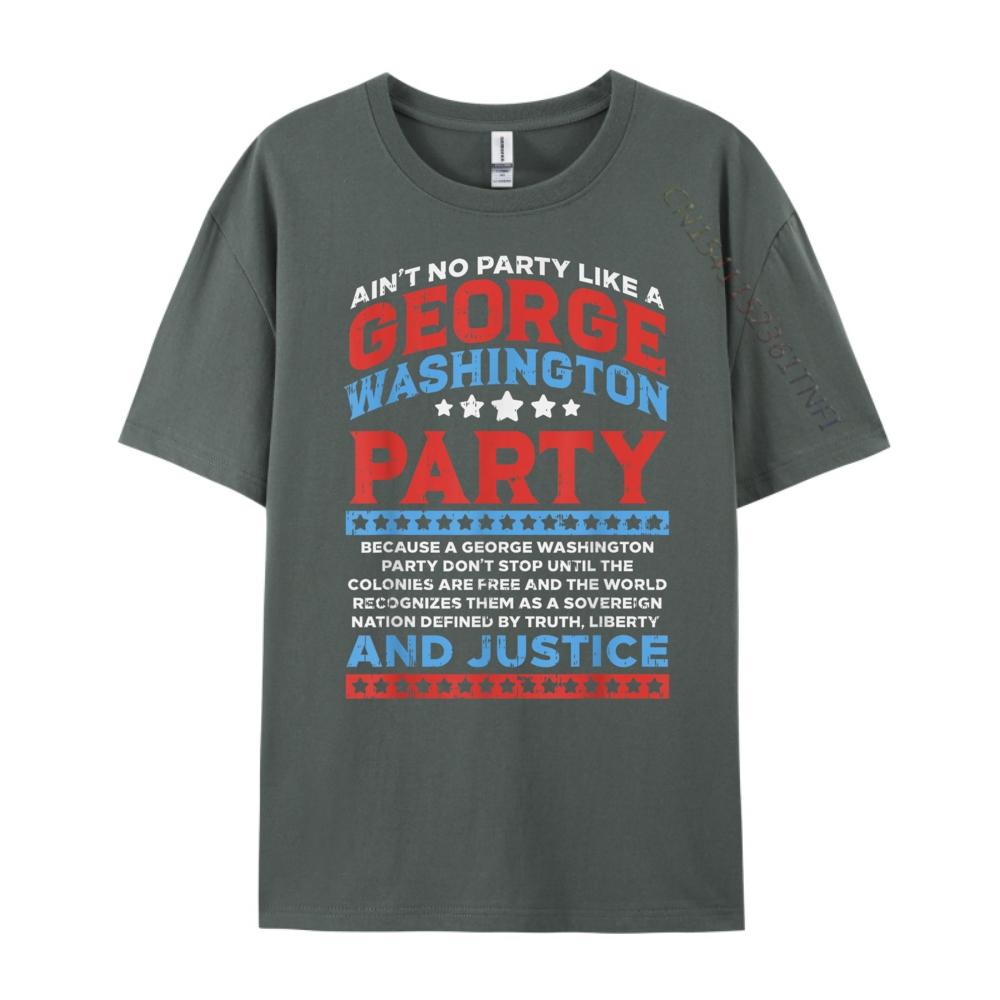 George Washington Party Free Country Funny USA 4th Of July Green And White Graphic T Shirt Man Tee Tops  Tees Family