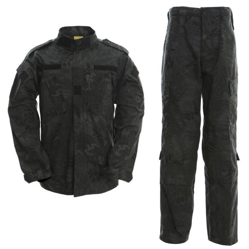 Long-sleeved camouflage suit, outdoor breathable and scratch-proof tactical training suit for military fans