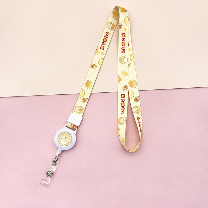 Cartoon Teleskopische Leichtziehbare Schnalle Lanyard Studenten Anti-Verlust Kartenhalter Halsband Langes Seil Arbeits Namensschild Namensschild Lanyard