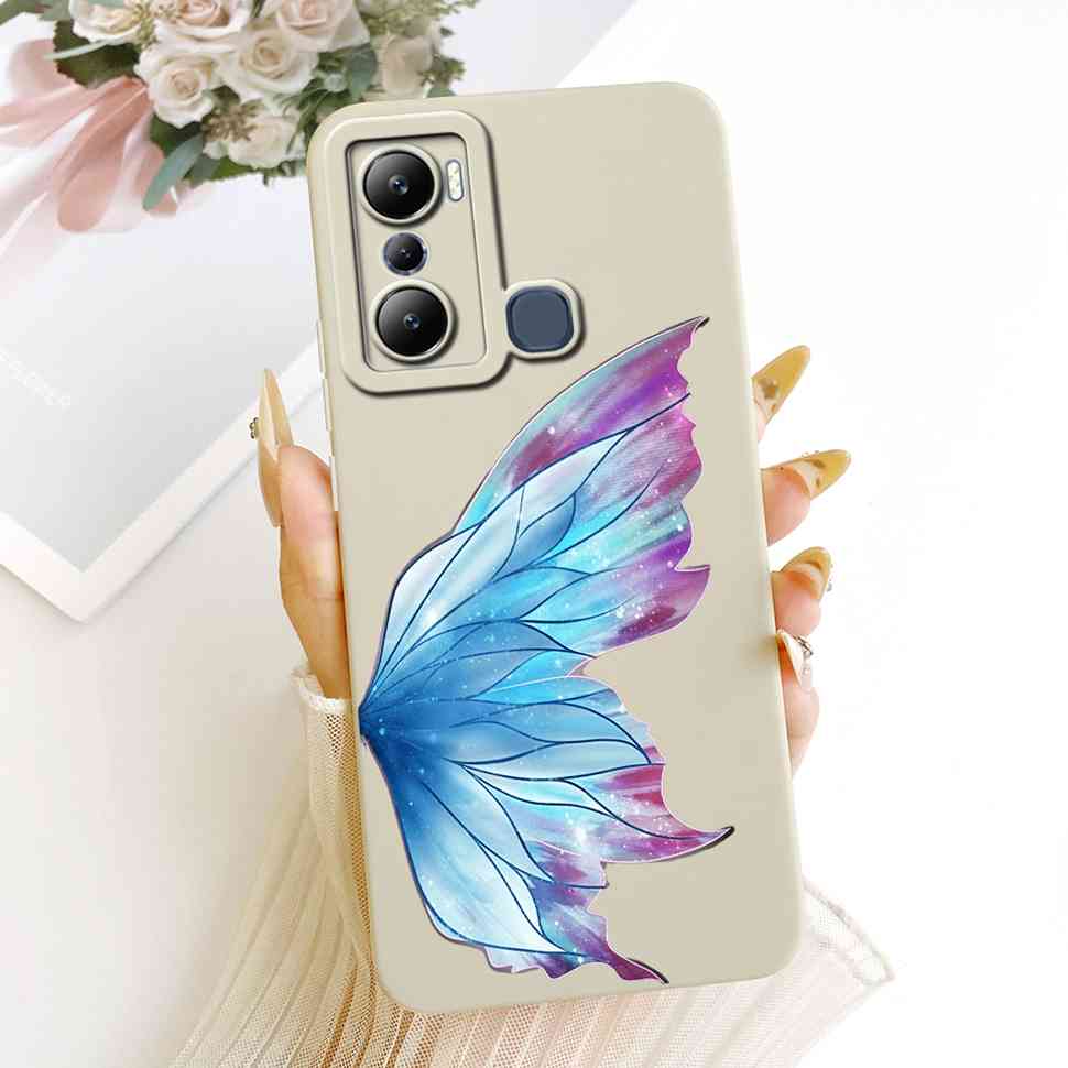 Für Infinix Hot 20i X665C X665E Hüllen Blume Schmetterling Silikon Weiche Abdeckung Für Infinix Hot 20i Hot20i Handy Rückseite Hülle