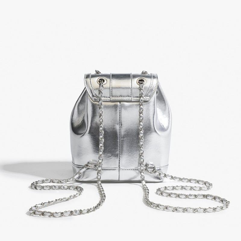 Dual Shoulder Bag, Fashionable Student Backpack, Small Chic Style Chain Bag, Bucket Bag for Women