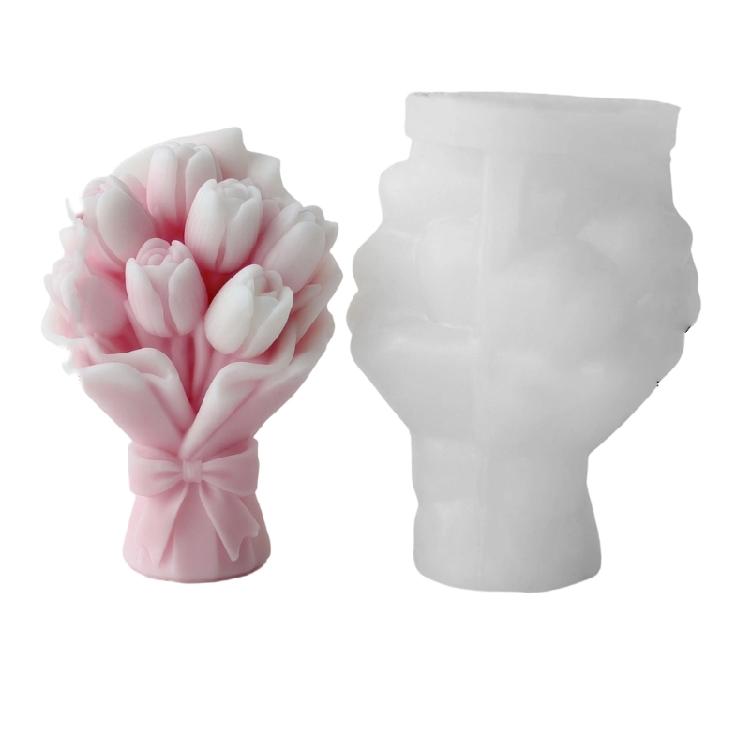 

Food Grade Silicone Candle Mould For Tulips Bouquet Aromatherapys Craft Tool for Family Activity and Weddings
