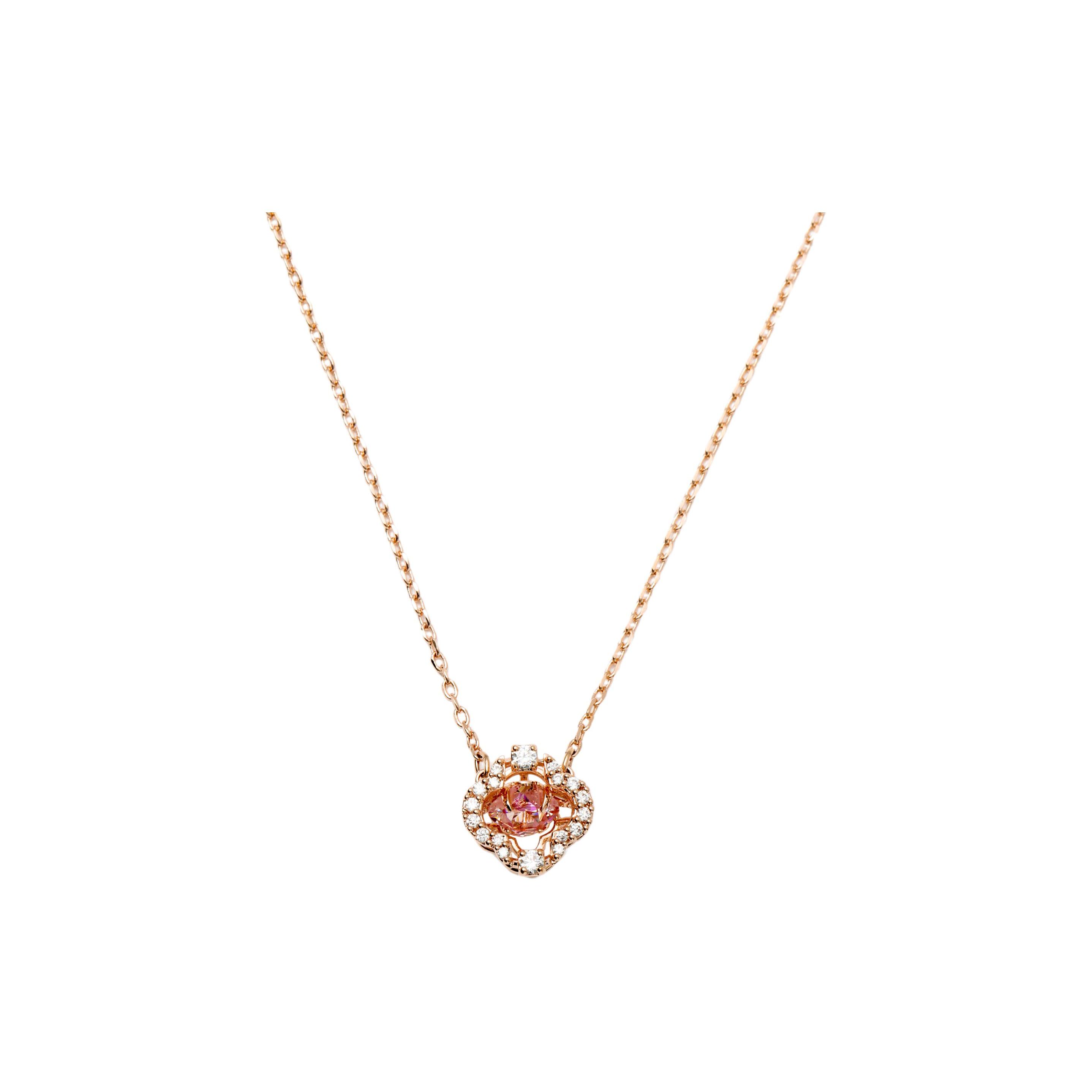 Swarovski Una Flower Pendant Necklace Women necklace Pink 5514488 Box (Random Color)