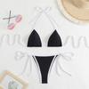 New solid color women's split sexy triangle color matching bikini strap beach hot spring swimsuit