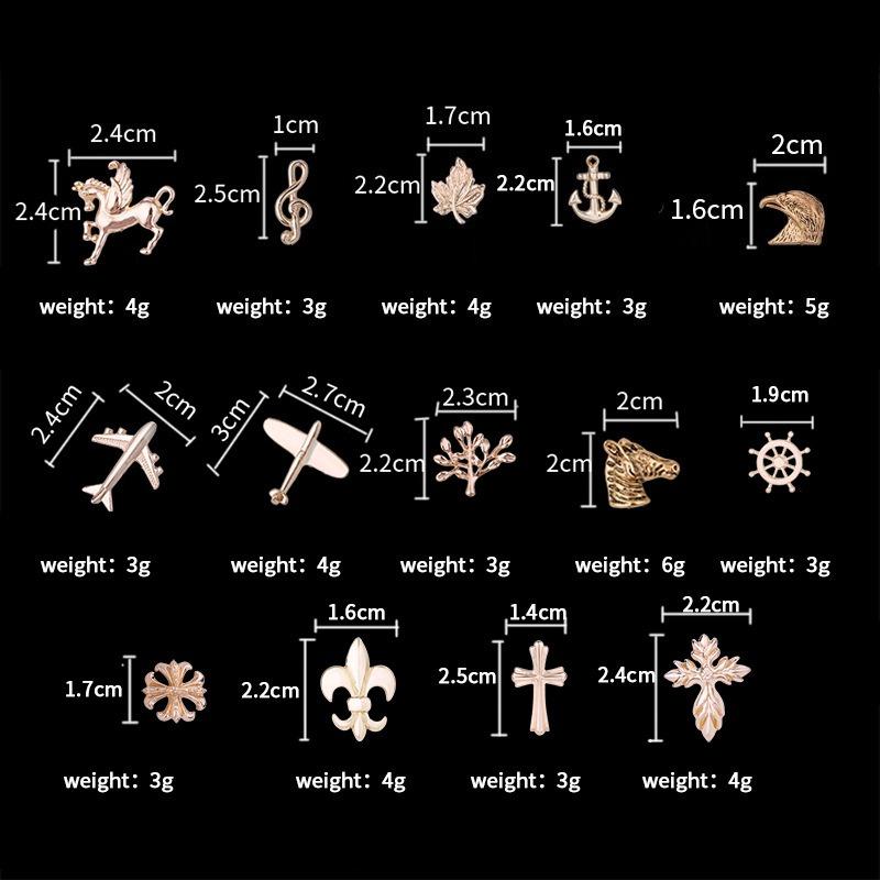 Classic Mini Brooches Set  Maple Leaf Airplane Animal Lapel Pin for Suit Jacket Collar Cute Small Safety Pin Badge for Women Men