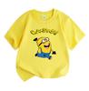 Kids Boys Girls 100% Cotton Crew Neck Short Sleeve T-Shirt, Cute Banana Character Print Casual Comfortable Lightweight Tee for Daily Wear, Outing and