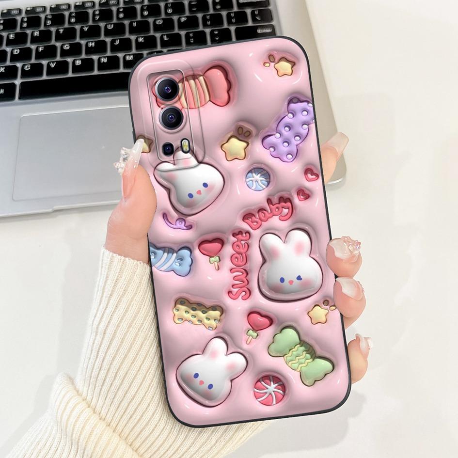 For Vivo Y52 5G V2053 Case Cute Cartoon Panda Duck Rabbit Shockproof Silicone TPU Phone Cover For Vivo Y72 5G V2041 IQOO Z3 Capa
