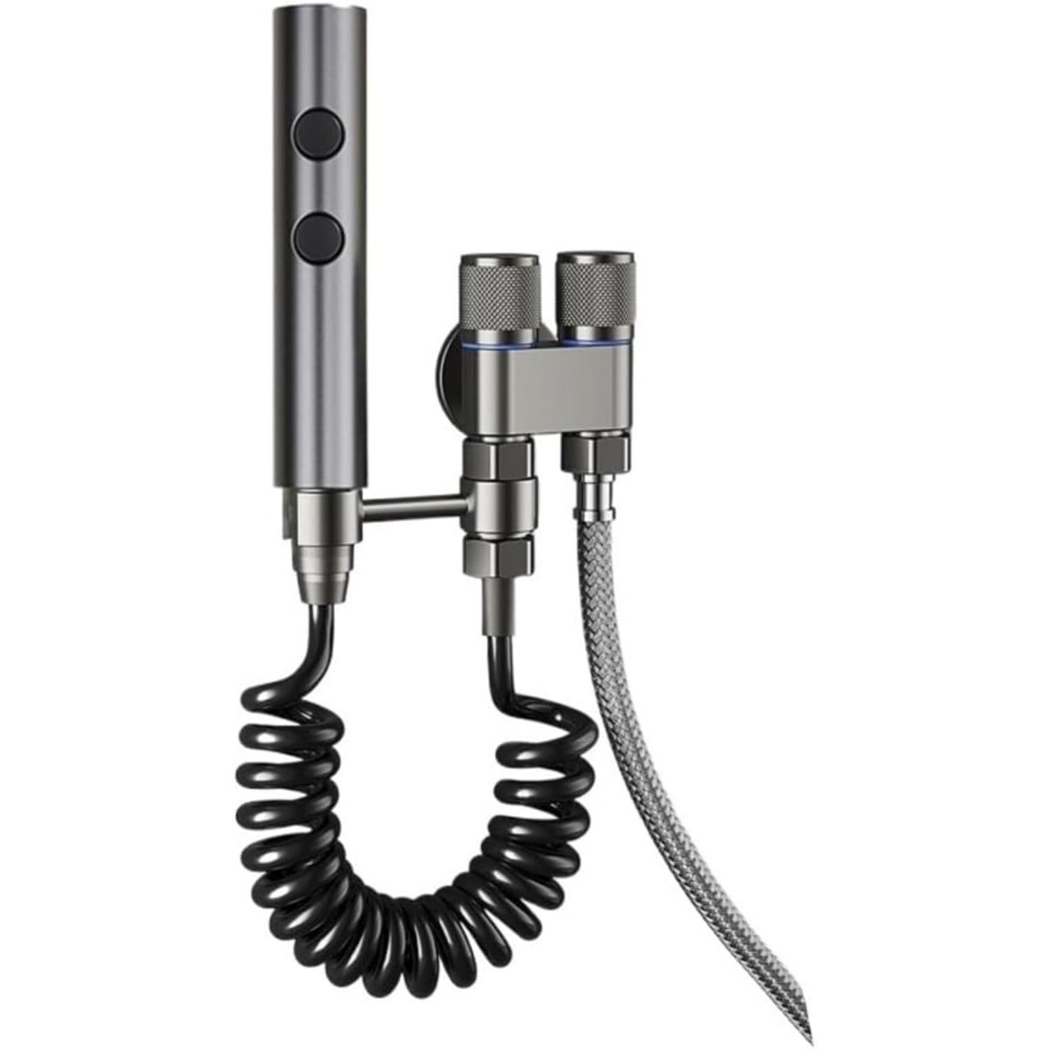 Faucet Toilet Faucet Rain Stainless Steel Button Bidet Set Handheld Sprayer Shower Self-Cleaning(Black Package B) Faucet чёрный