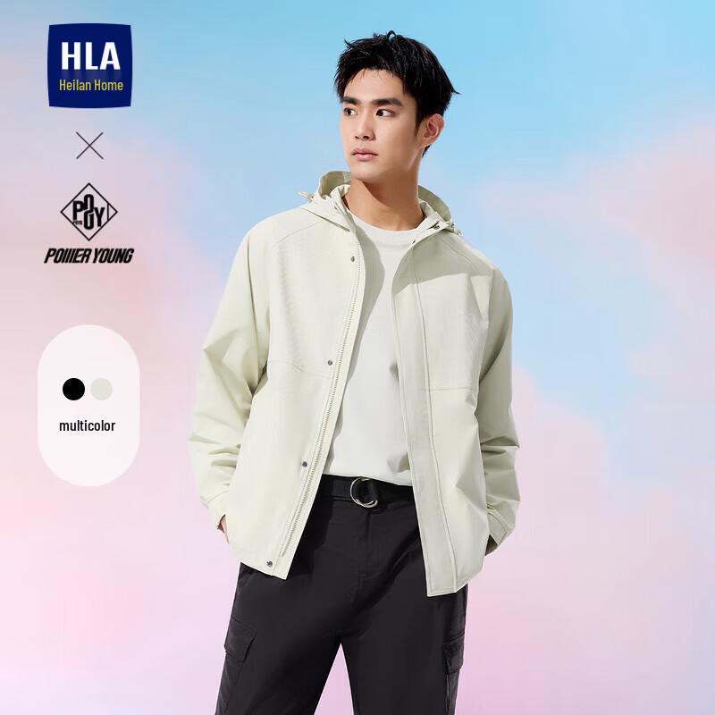 HLA Men's 25POWER YOUNG Drawstring Hooded Embroidered Jacket