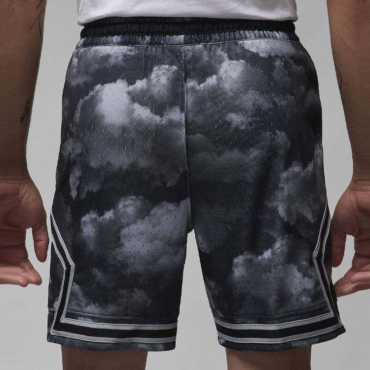 Jordan Diamond Print Breathable Casual Shorts Men Bottoms Black Grey FD7649-010