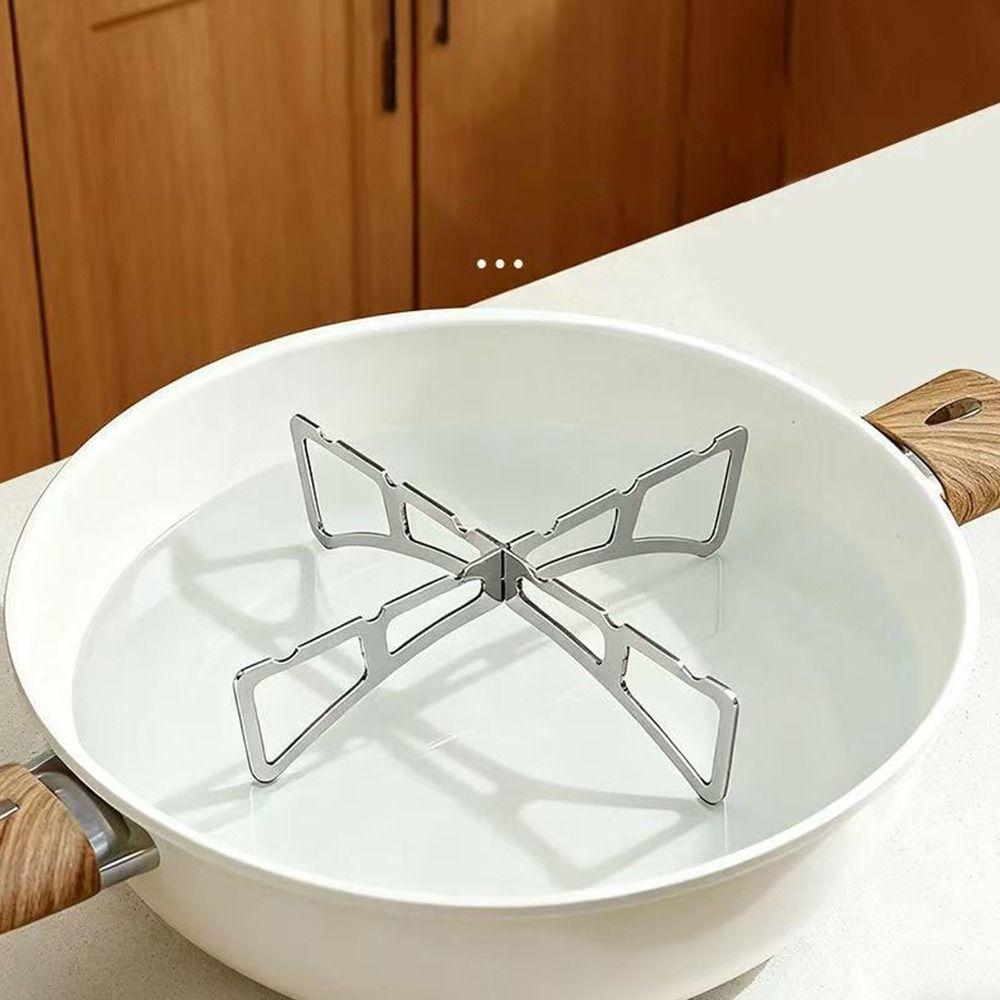 Foldable Cross Steaming Rack Portable Mini Pot Rack New Steaming Rack Outdoor Camping
