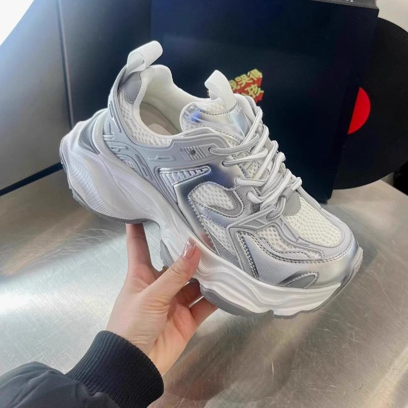 High Street Versatile Student Sneakers Fried Street Platform Dad Shoes Show Feet Small Mesh Street Shooting Casual Shoes