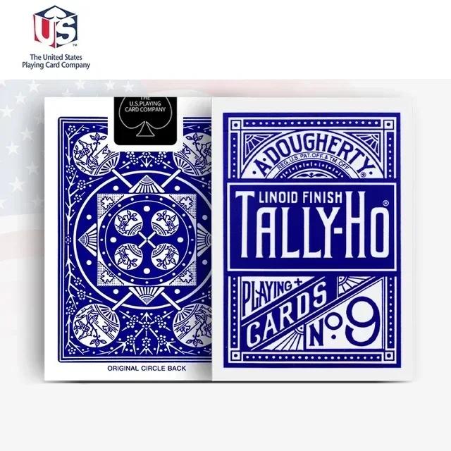 Tally-Ho No.9 Playing Cards USPCC Fan/Round Back Deck Poker Size Magic Card Games Magic Tricks Props for Magician