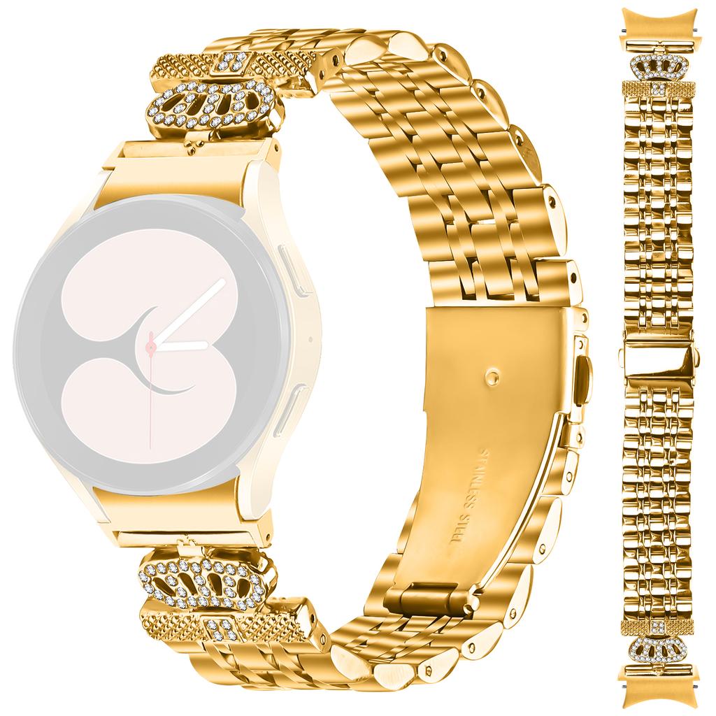 Watch Band with Quick Release Connector For Samsung Galaxy Watch7 44mm/40mm 7-Bead Rhinestone Crown Strap