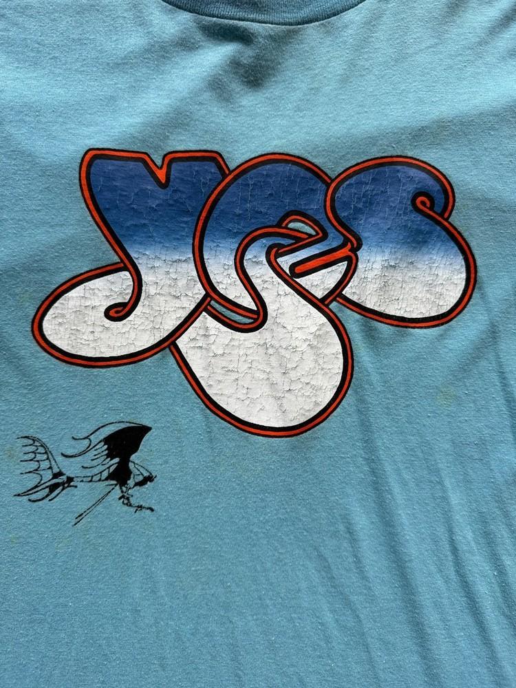 

Vintage 80#039s Yes Band Tee Ligth Blue Unisex S234XL shirt Unisex T-Shirt M