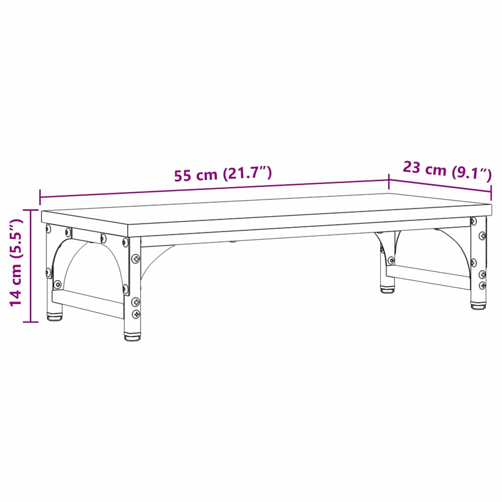 Monitor Stand Reclaimed Wood Look 55 x 23 x 14 cm Engineered Wood