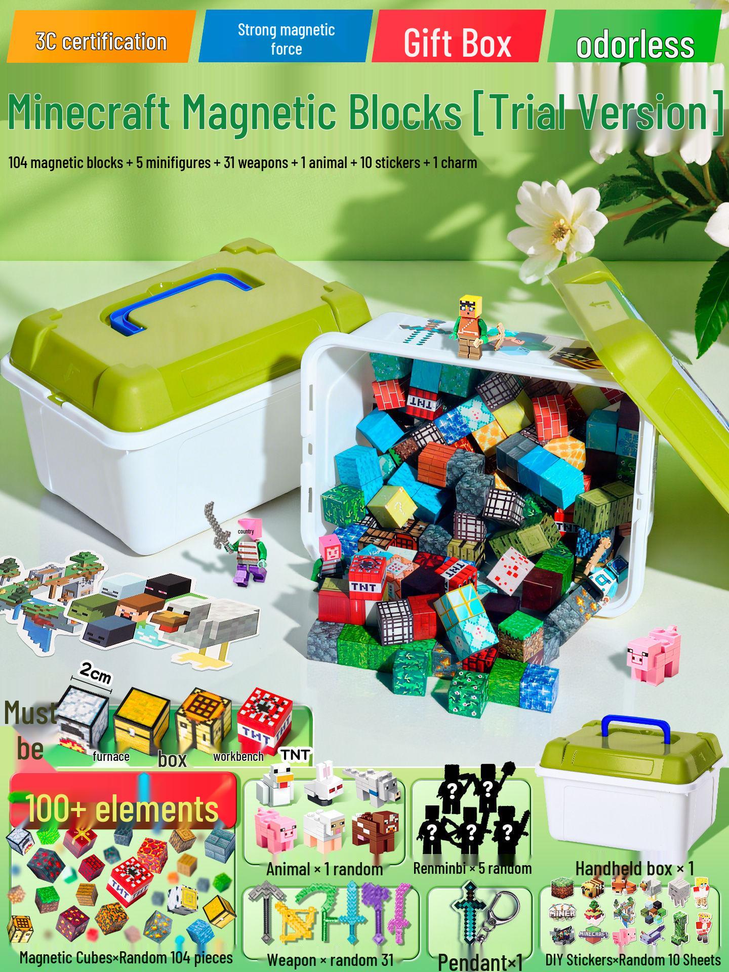 Предпочтительные магнитные строительные блоки Minecraft для детей - Образовательные конструкторские головоломки